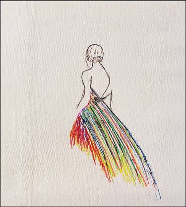 Women in multicolored gown - Abstract thumb