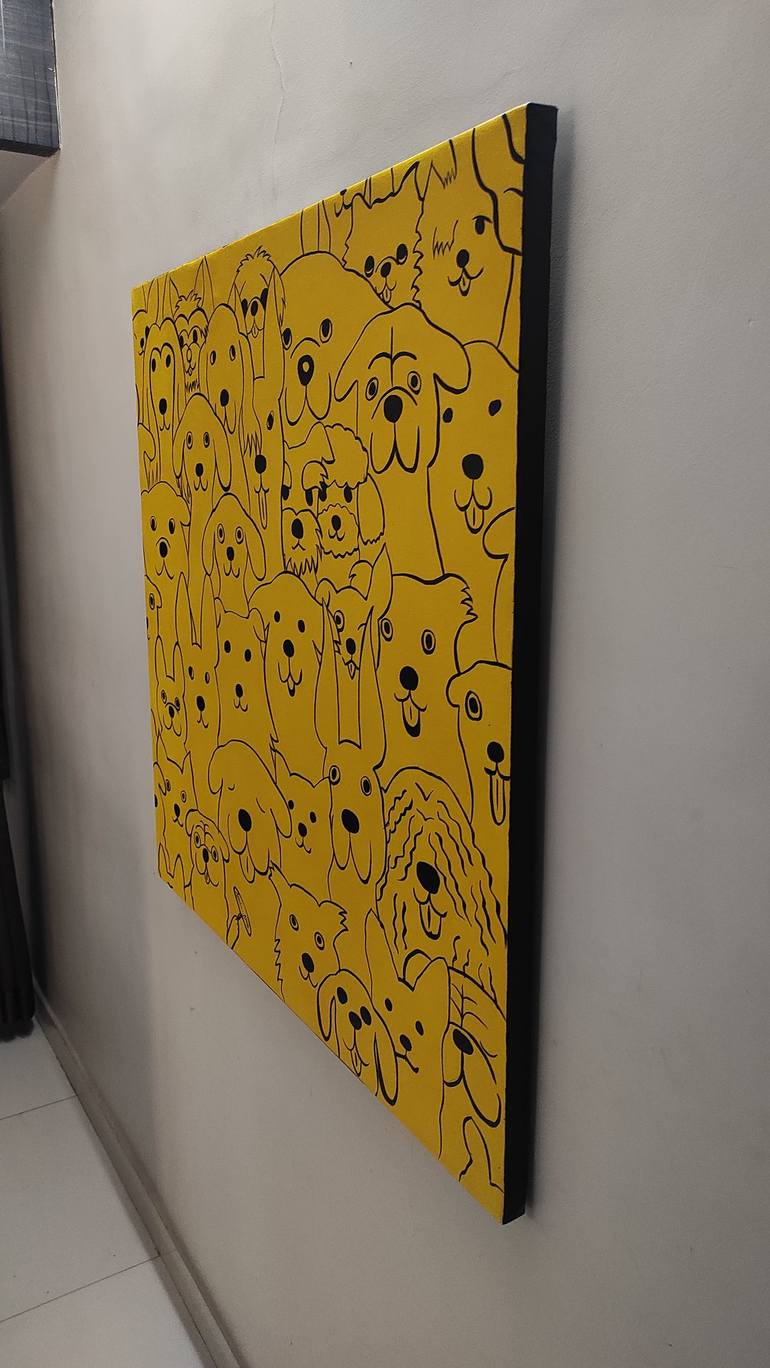 Original Abstract Dogs Painting by Akash Bhisikar