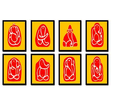 Ashtavinayak Ganpati - 8 piece art thumb