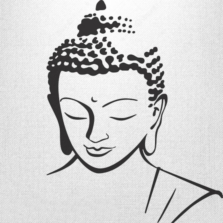 Black White Drawing Lord Buddha Stock Illustration 1632238519 | Shutterstock-omiya.com.vn