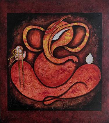 Original Abstract Religious Paintings by Akash Bhisikar