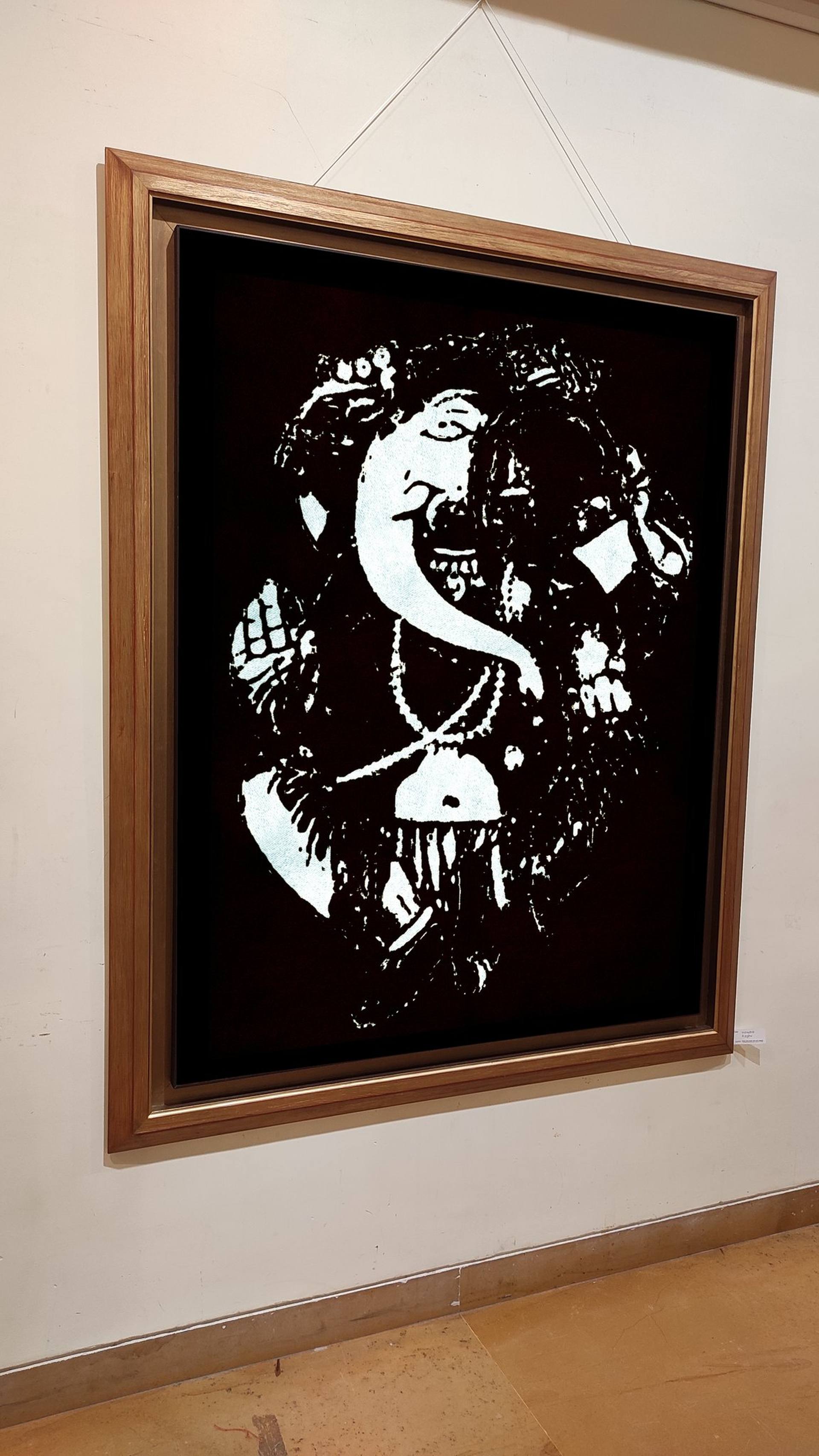 ganpati black and white painting