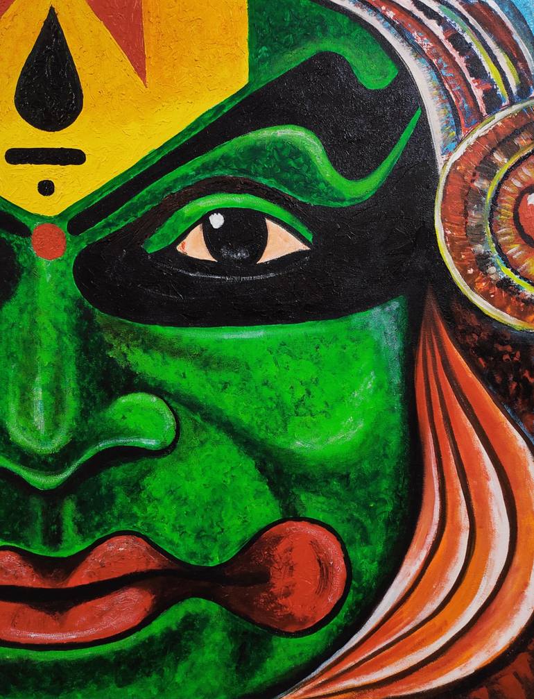 kathakali half face