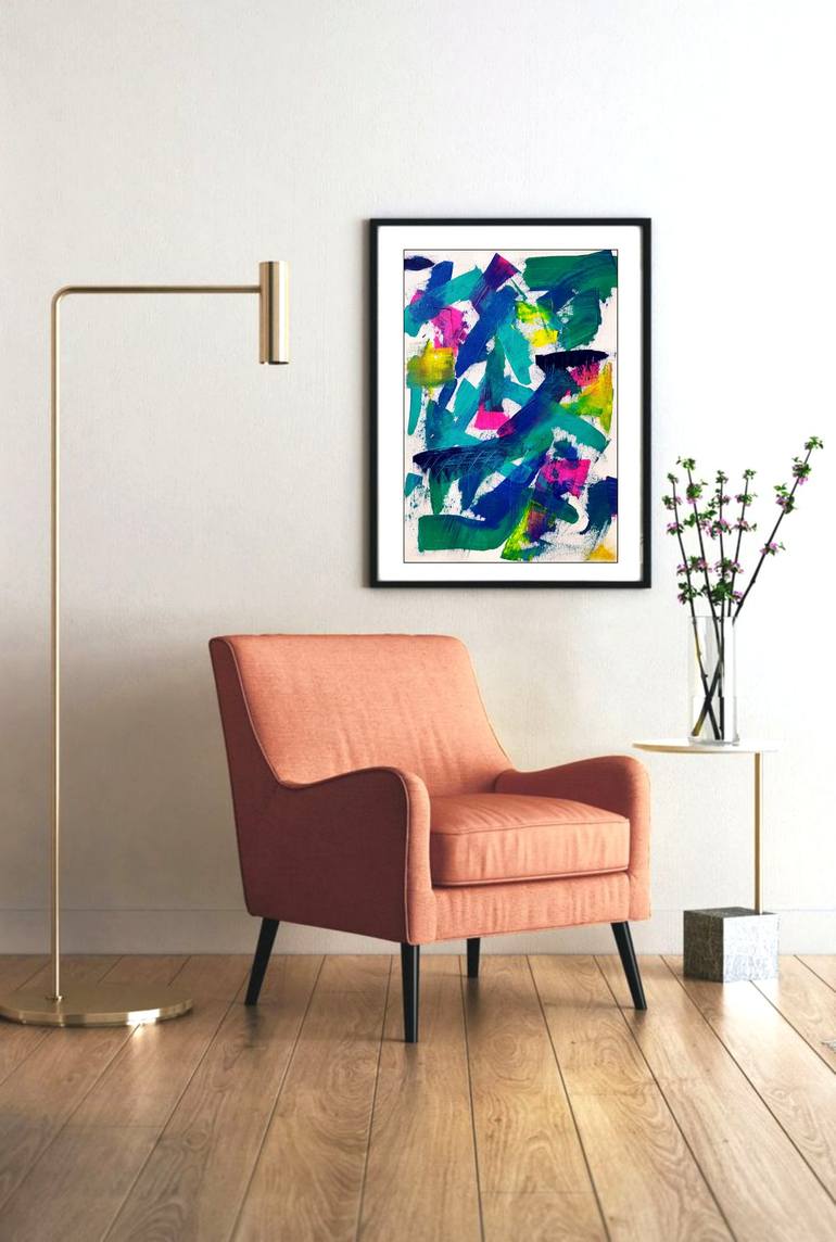 Original Art Deco Abstract Painting by Akash Bhisikar