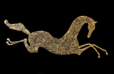 Golden Horse - 3D texture embossed Art thumb
