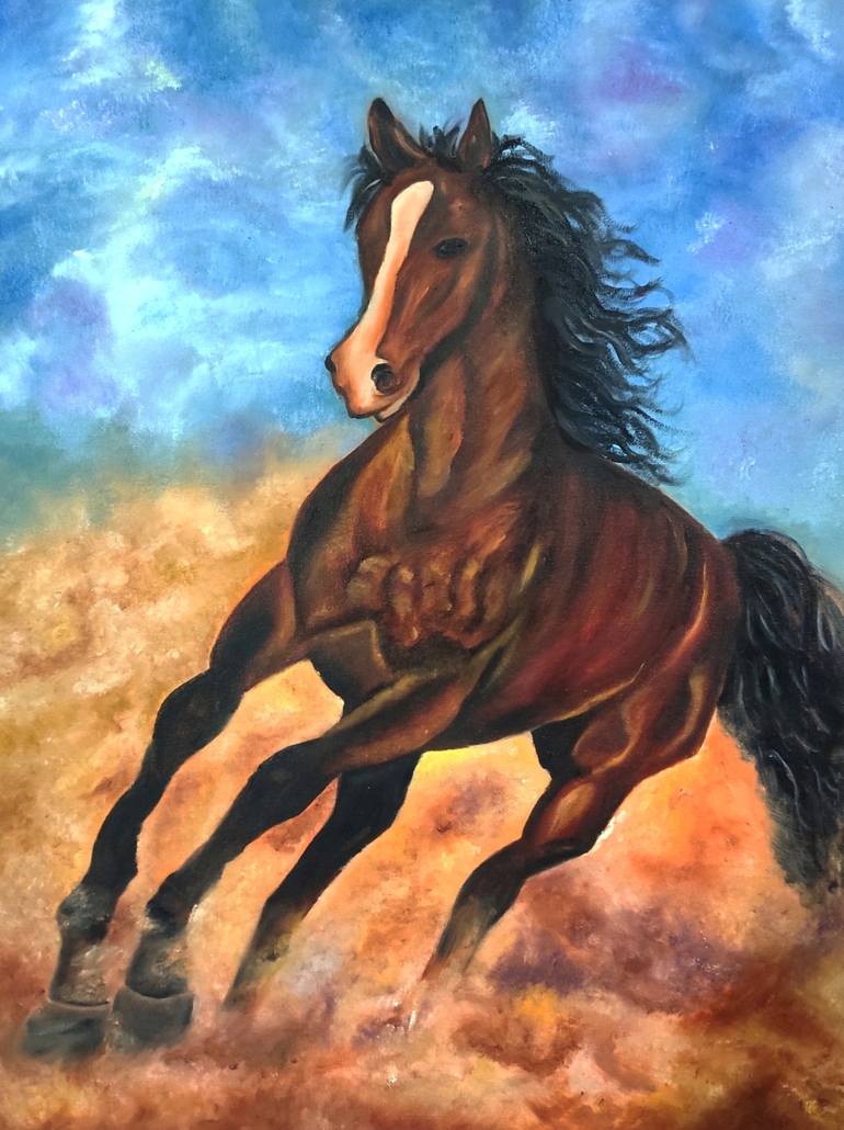 Running Horse Painting by Akash Bhisikar | Saatchi Art
