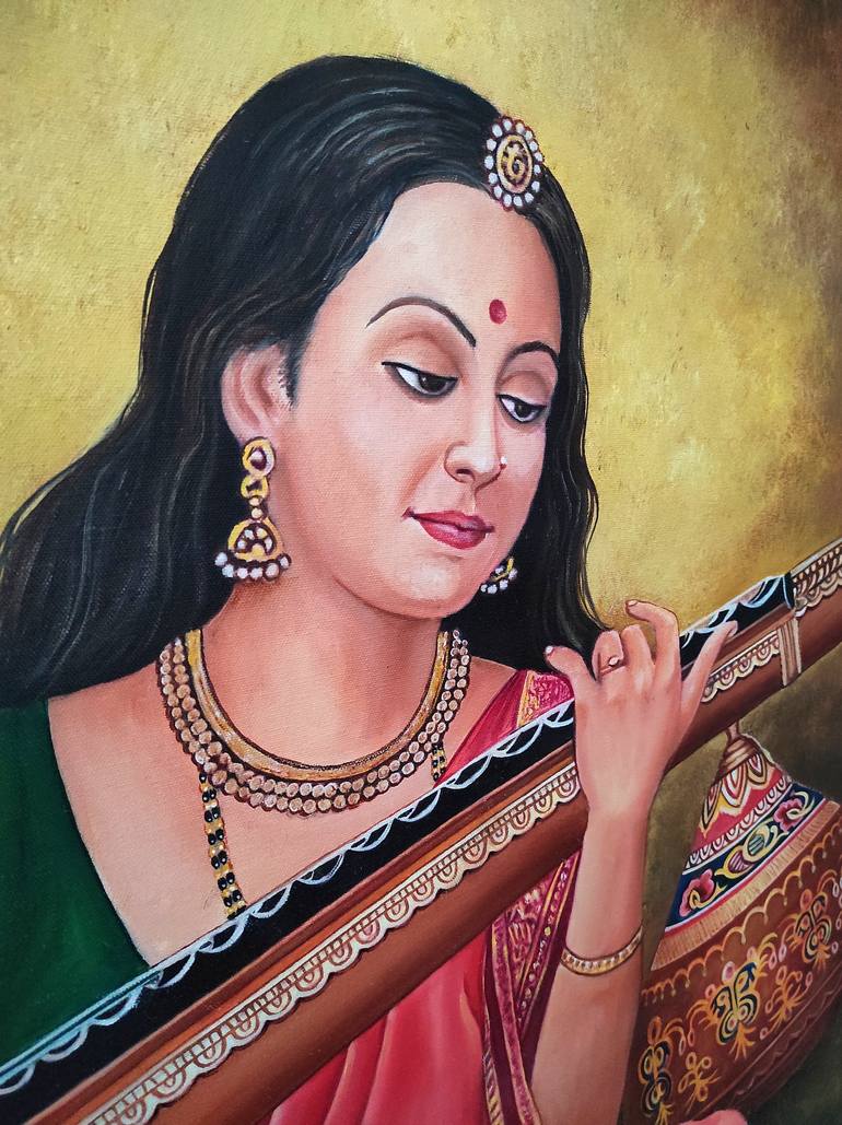 Original Figurative Women Painting by Akash Bhisikar