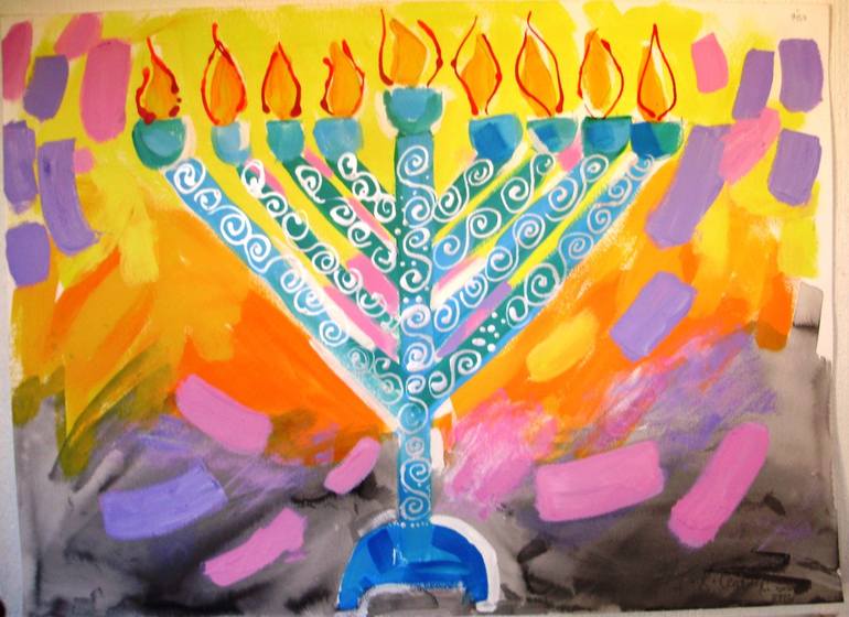 Eight days of Chanukah Light Painting by Shoshana Centner | Saatchi Art