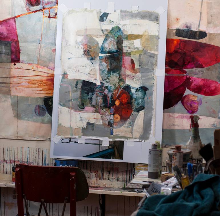 Original Cubism Abstract Painting by Anna Carll