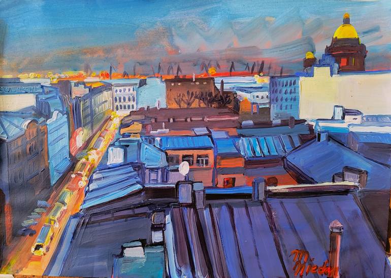 Original Expressionism Cities Painting by Markus Nieden