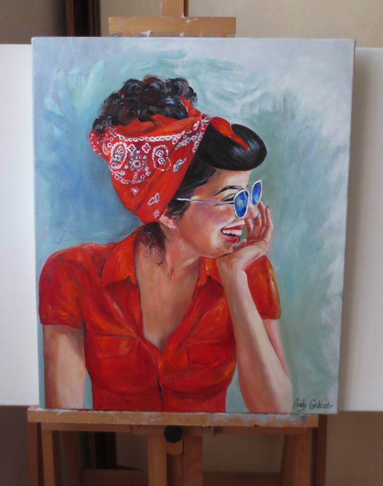 Original Impressionism People Painting by Andy Gakova