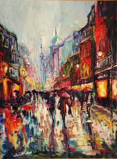 Print of Abstract Expressionism Cities Paintings by Andy Gakova
