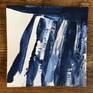 Original acrylic on paper, created in 2019. A composition of multiple tones of blue inspired me to this intuitive piece