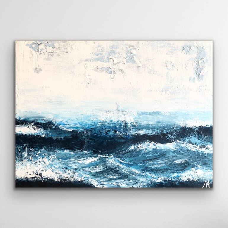 Stormy Sea Painting by Anja Martin | Saatchi Art