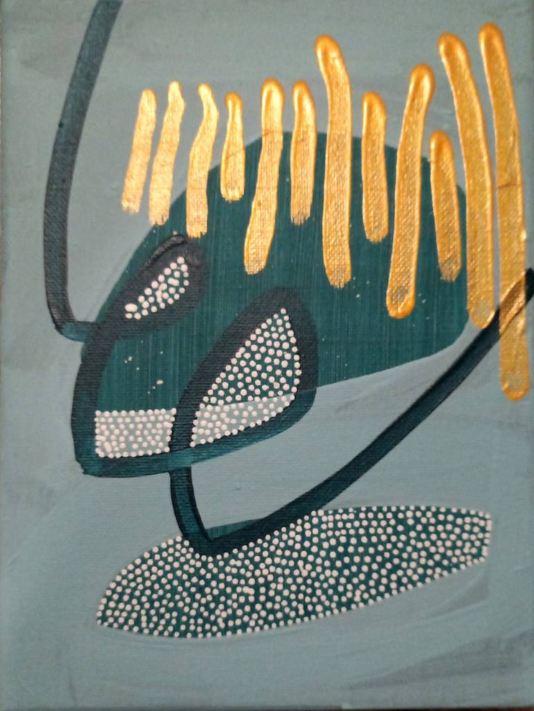 Original Art Deco Abstract Painting by Rita Somogyi