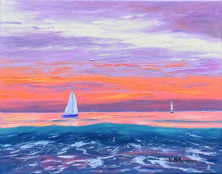 Sunrise Painting by Yulia Nikonova | Saatchi Art Slovenia
