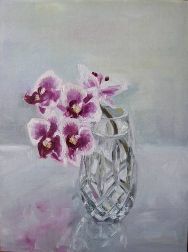 Orchids in Crystal Vase thumb