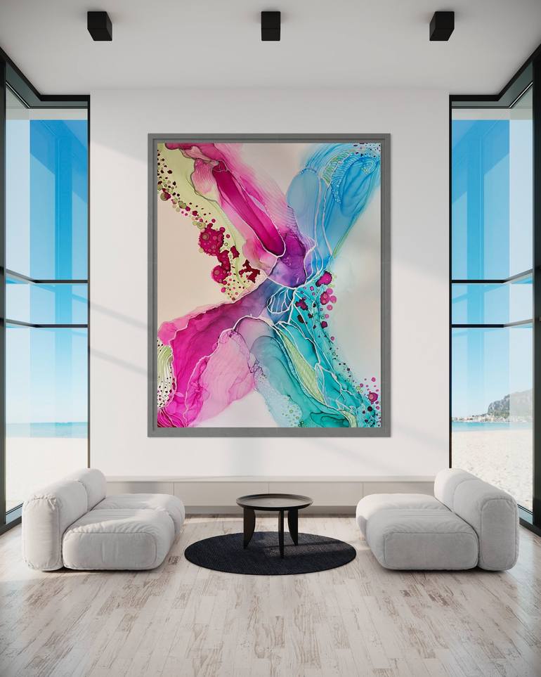 Original Abstract Expressionism Botanic Painting by Rebecca Bond