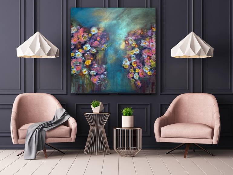 Original Abstract Floral Painting by Rebecca Bond