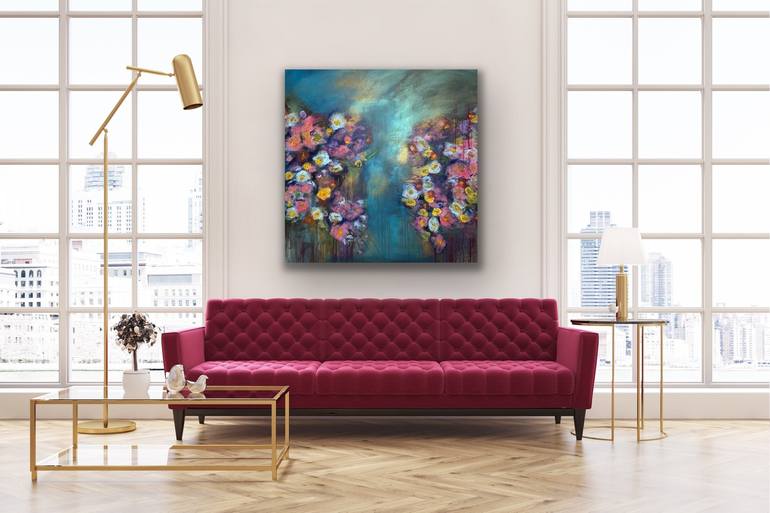 Original Abstract Floral Painting by Rebecca Bond