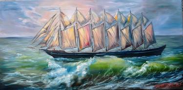 Print of Expressionism Ship Paintings by Nina Butieva