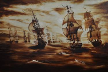 Print of Sailboat Paintings by Nina Butieva