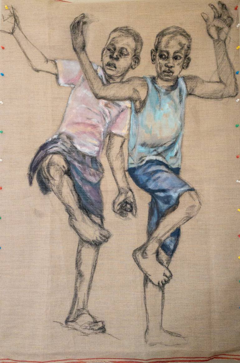 Dancing Boys Painting by Lianne Goldsmith | Saatchi Art