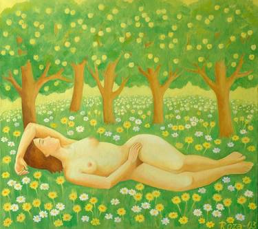 Original Figurative Nude Paintings by Roza Djangaracheva