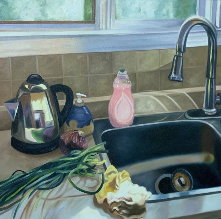 July Kitchen Sink Painting by Karin Rabuka Saatchi Art