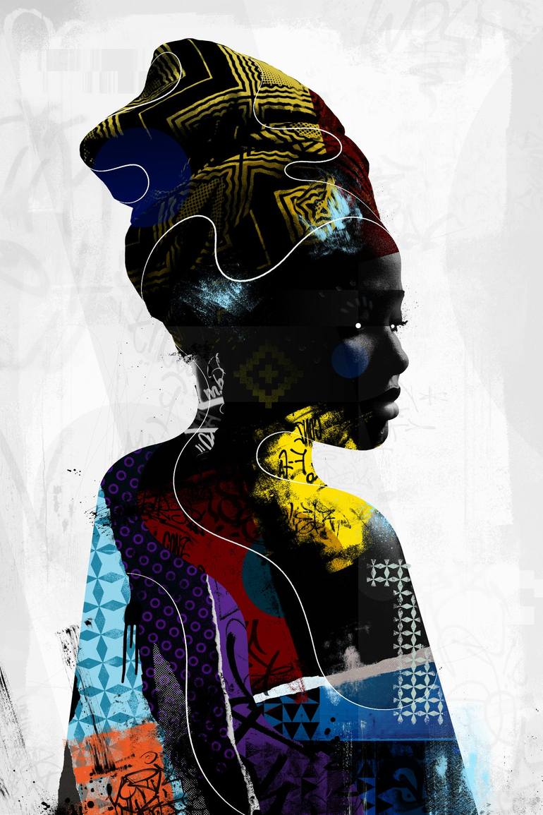 Original Illustration Portrait Mixed Media by Madder And Kohl