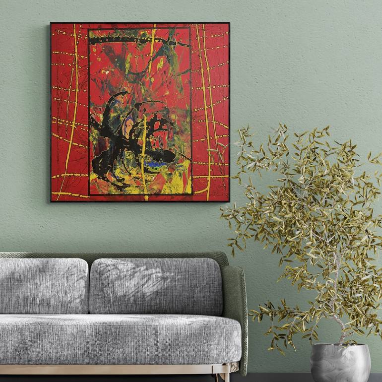 Original Symbolism Abstract Painting by Nerius  Vaitkus