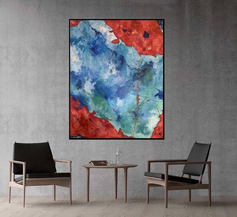 Original Abstract Expressionism Abstract Painting by Nerius  Vaitkus