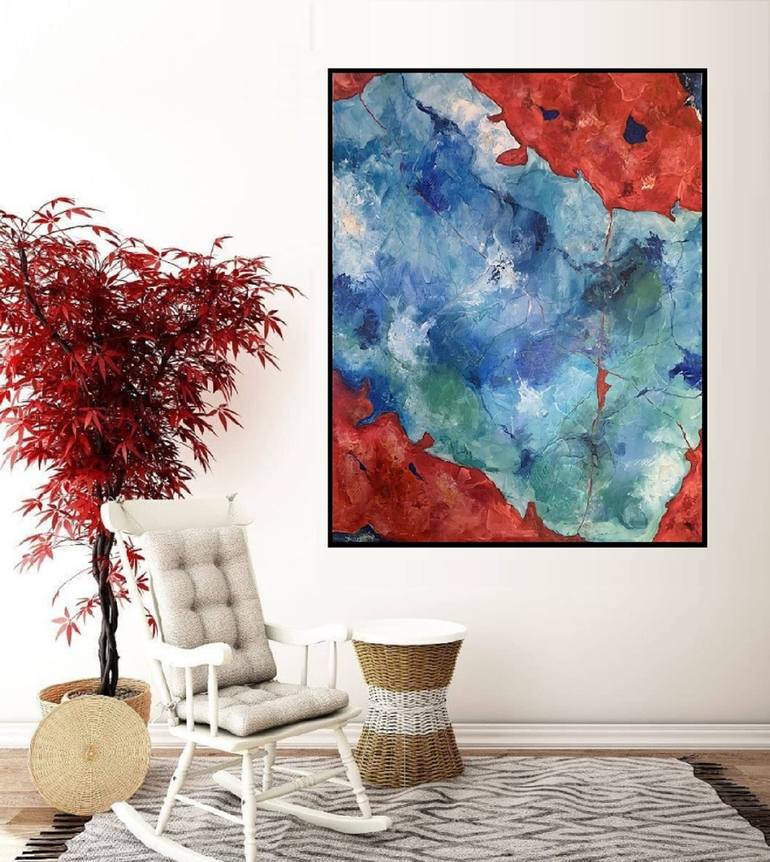 Original Abstract Expressionism Abstract Painting by Nerius  Vaitkus