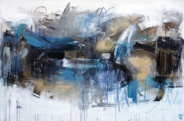 Oro y Azul II Painting by Bethany Robert | Saatchi Art