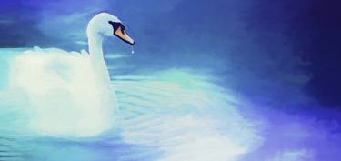 Watercolor white swan thumb