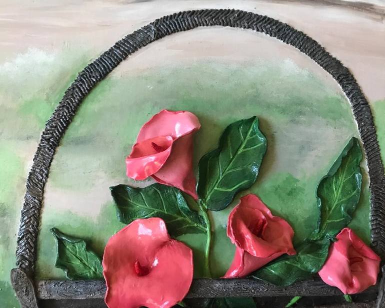 Original Art Deco Floral Painting by Shalu B