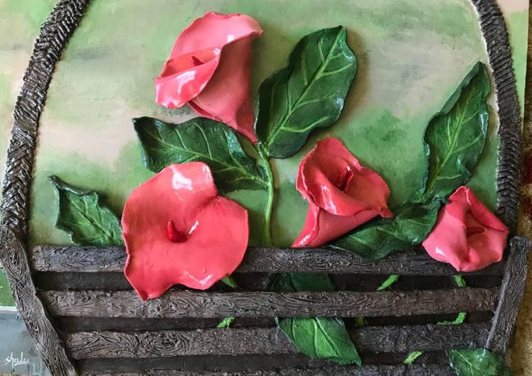Original Art Deco Floral Painting by Shalu B
