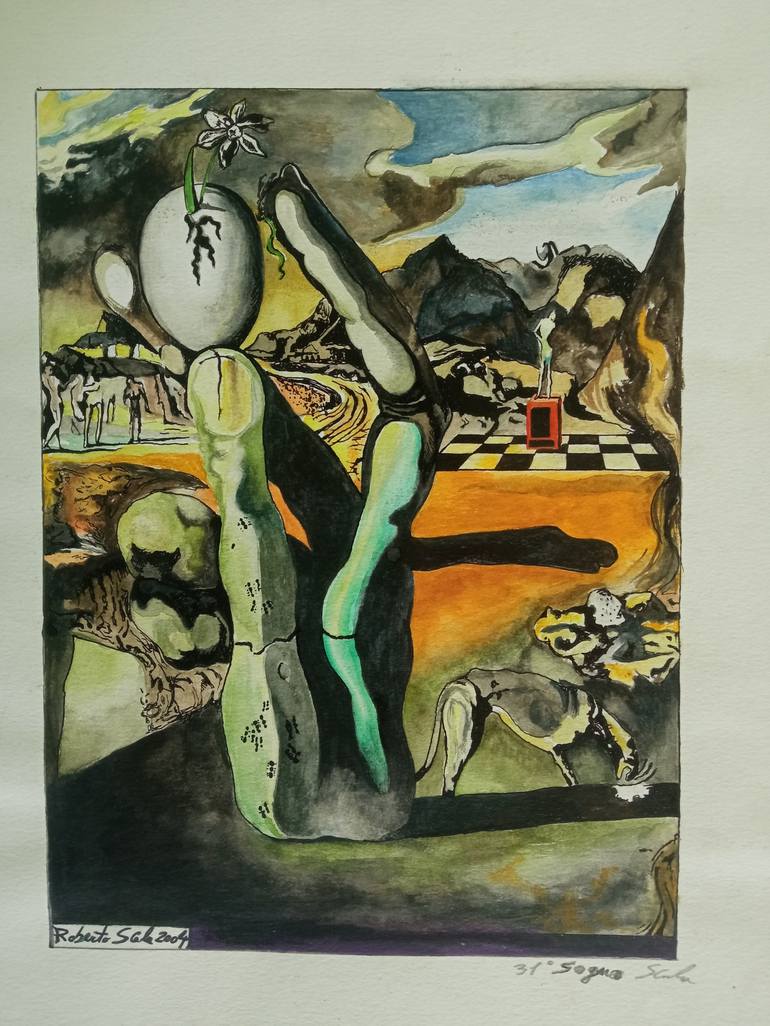 Original Surrealism Science/Technology Painting by Scala Roberto