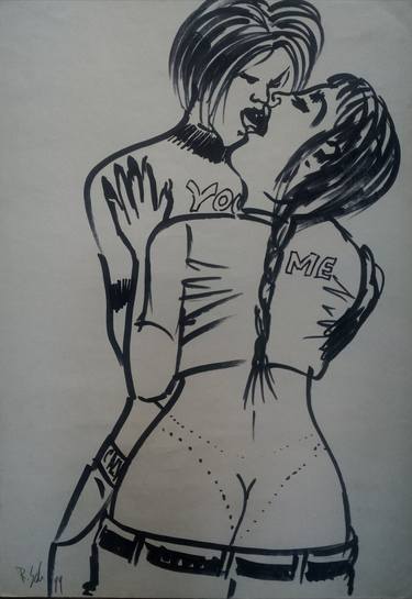 Original Art Deco Erotic Drawings by Scala Roberto