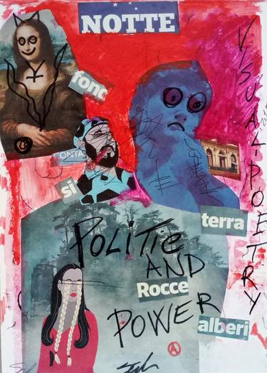 Original Dada Political Collage by Scala Roberto