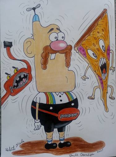 Original Street Art Cartoon Drawings by Scala Roberto