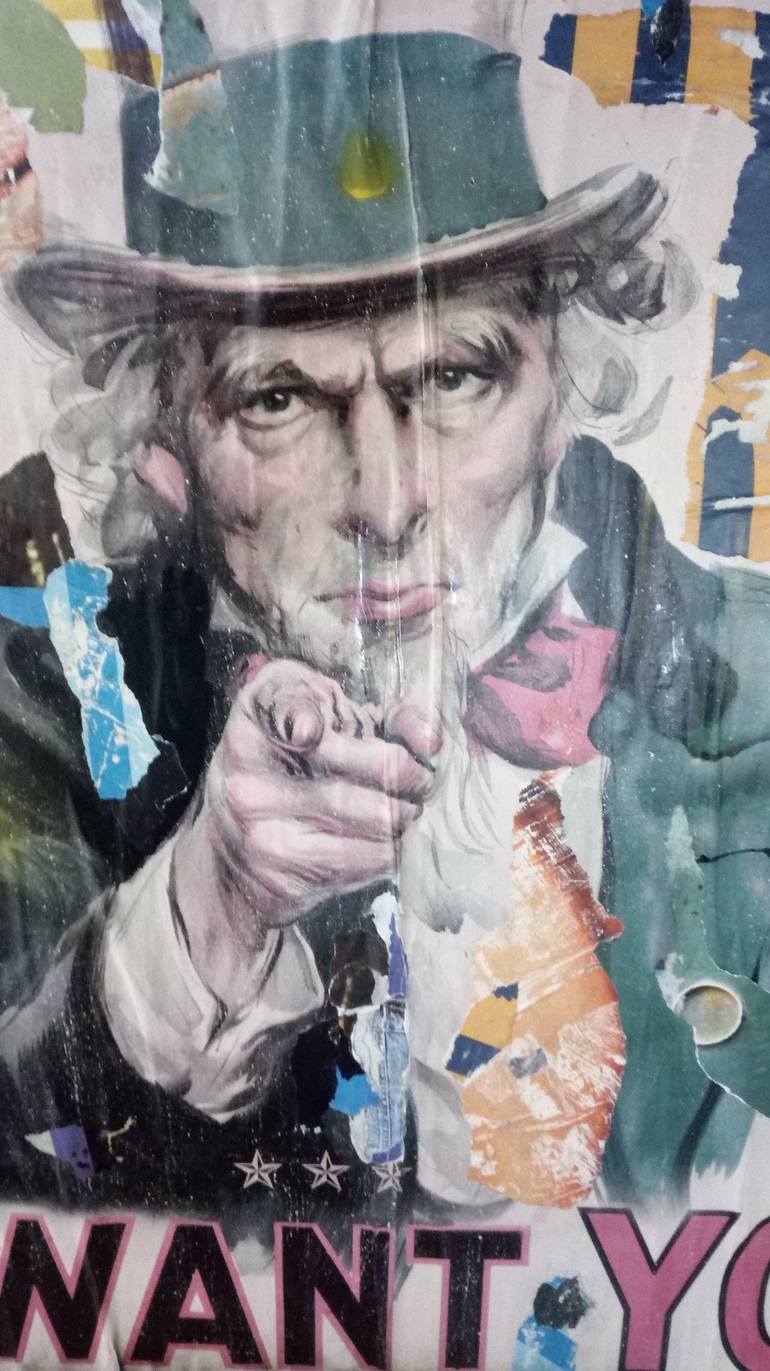 Original Street Art Pop Culture/Celebrity Collage by Scala Roberto