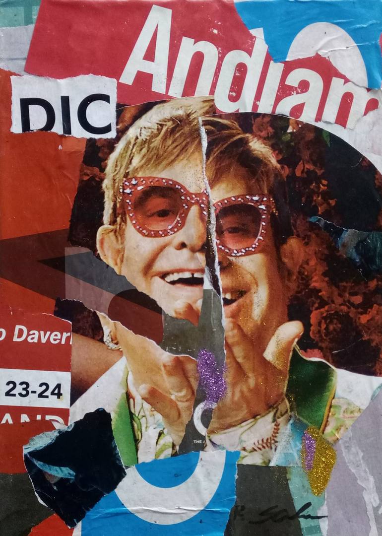 Elton John Collage by Scala Roberto | Saatchi Art