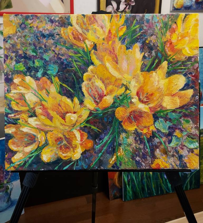 Original Impressionism Floral Painting by Ekaterina Orlova