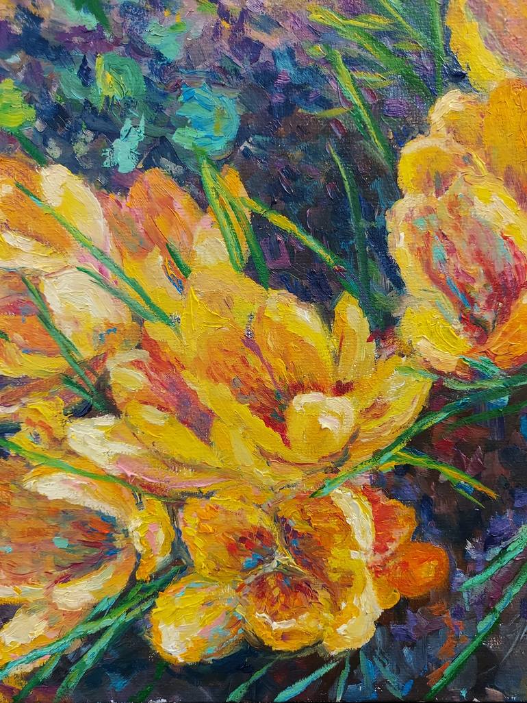 Original Impressionism Floral Painting by Ekaterina Orlova