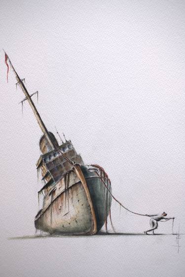 Print of Ship Paintings by Leonardo Calcagno