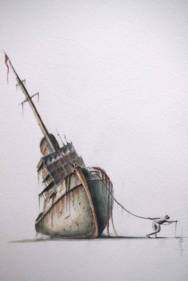 Print of Fine Art Ship Paintings by Leonardo Calcagno