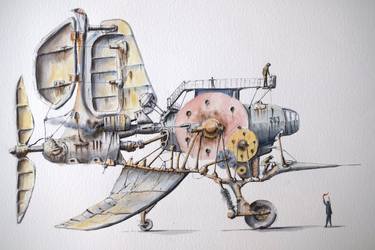 Print of Aeroplane Paintings by Leonardo Calcagno