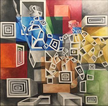 Original Cubism Abstract Paintings by Don Kosta