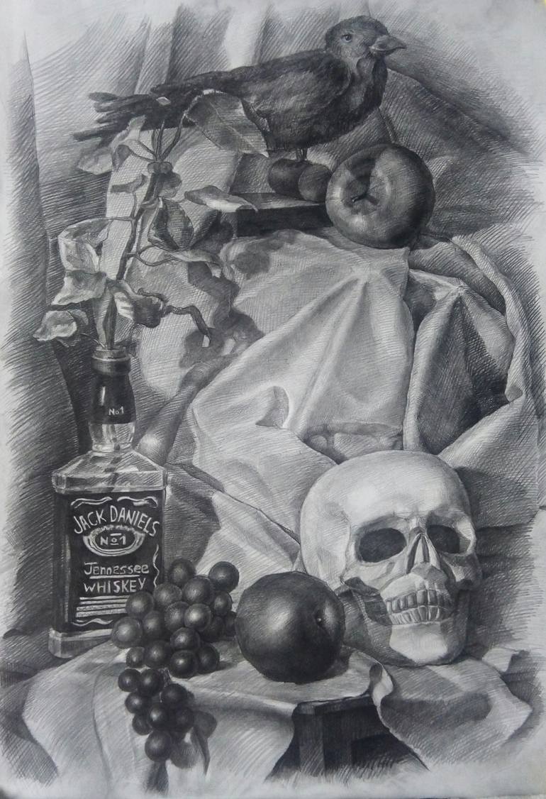 still life Drawing by Mariam Supatashvili | Saatchi Art